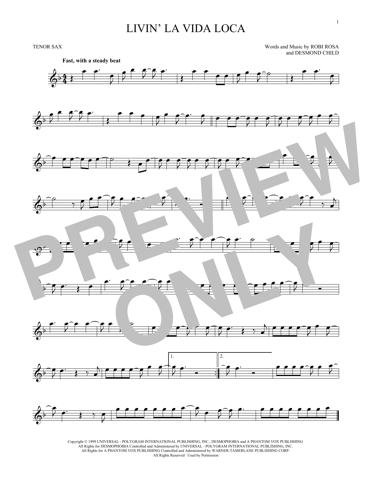 Product gallery: Page 1 of 1 Livin' La Vida Loca, Ricky Martin