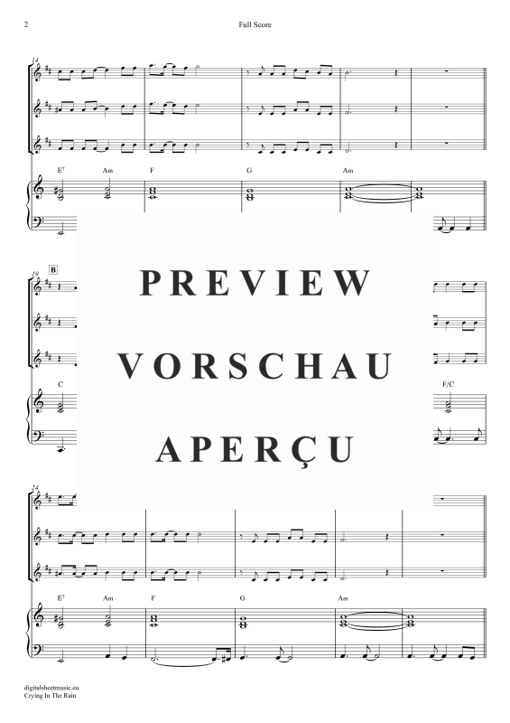 Produktgalerie: Seite 3 von 11 Crying In The Rain, A-Ha, (Klarinetten Trio + Klavier)