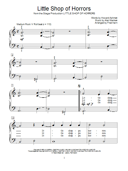 Product picture to: Little Shop Of Horrors (from Little Shop of Horrors) (arr. Fred Kern)