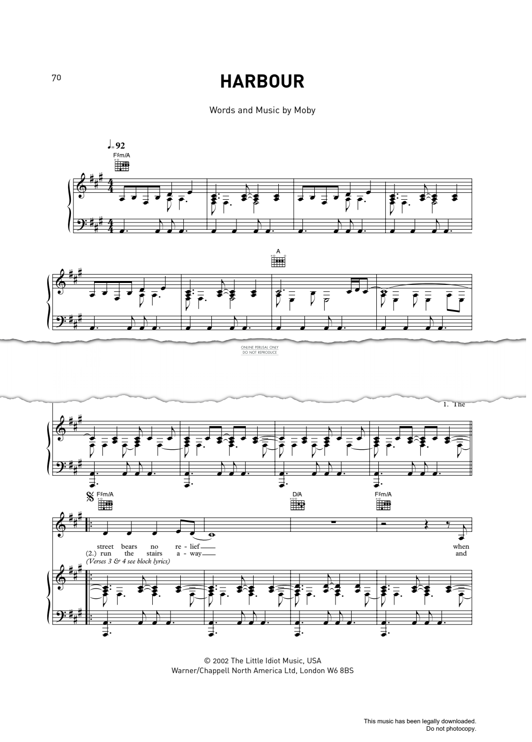 Produktgalerie: Seite 1 von 1 Harbour, Moby, Gesang, Gitarre, Klavier