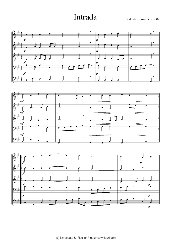 gallery: Intrada B-Dur , , (Quintett Bläser klingend)