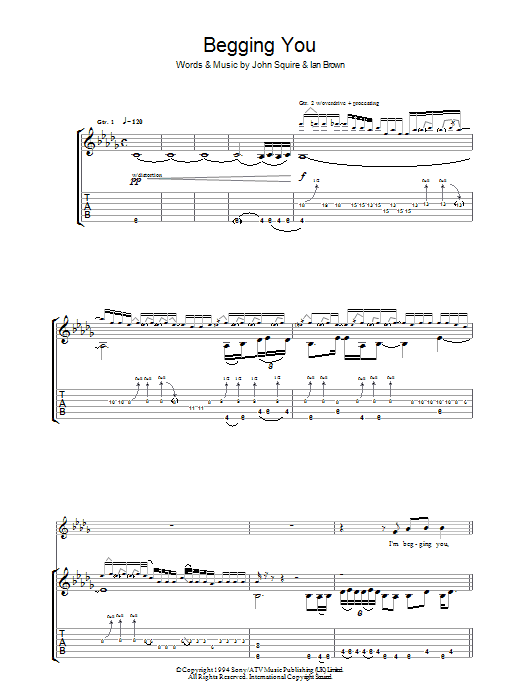 Produktgalerie: Seite 1 von 1 Begging You, The Stone Roses, Gitarre