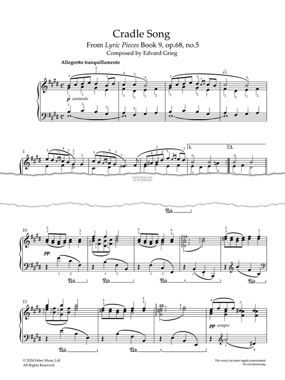 Produktgalerie: Seite 1 von 1 Cradle Song (Op.68, No.5), Edvard Grieg, Klavier