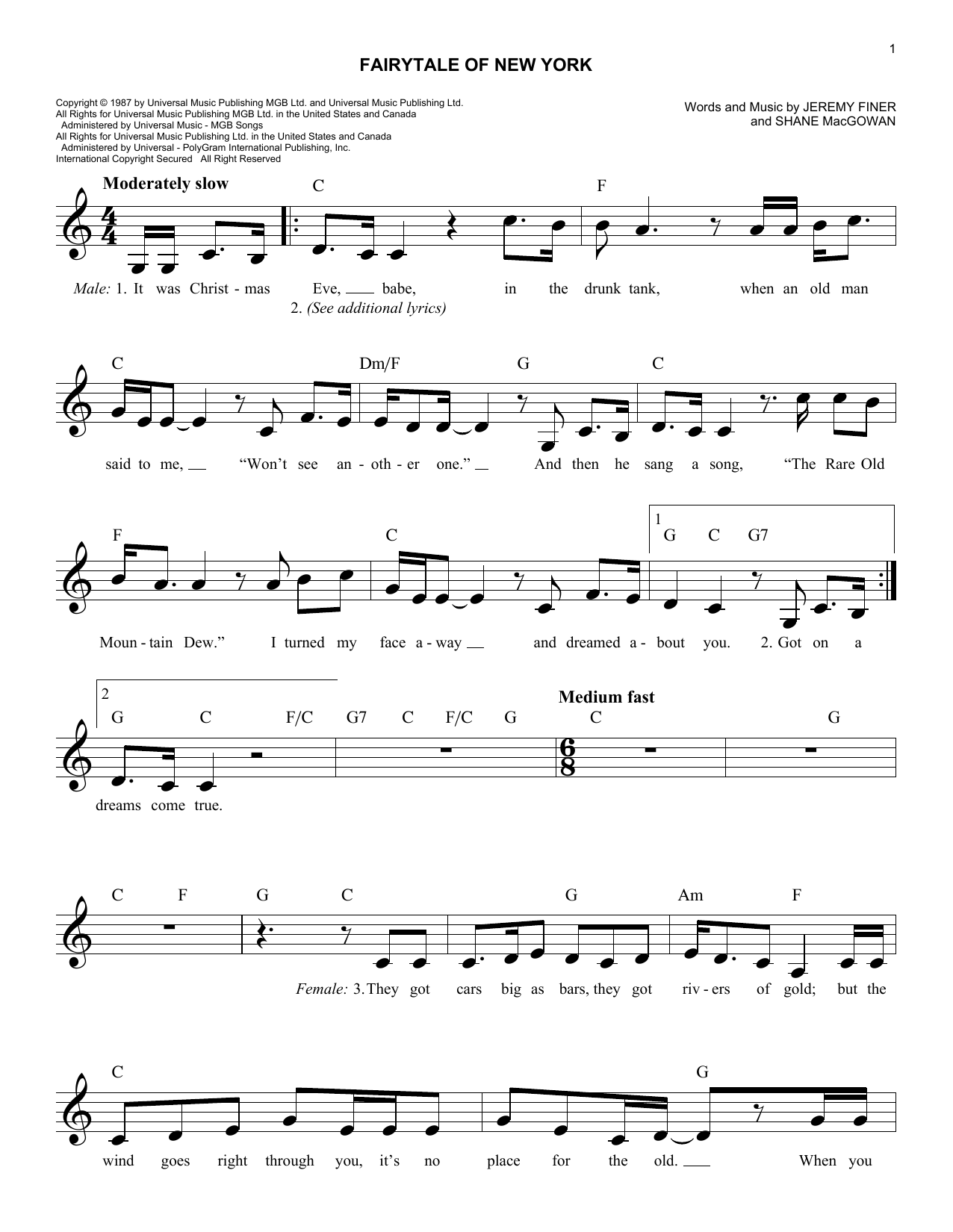 Product gallery: Page 1 of 1 Fairytale Of New York, The Pogues & Kirsty MacColl