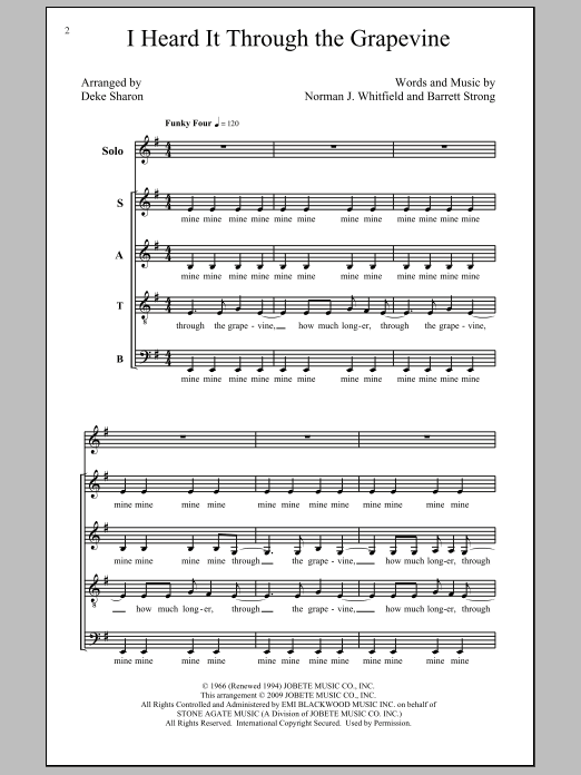 Product picture to: I Heard It Through The Grapevine (arr. Deke Sharon)