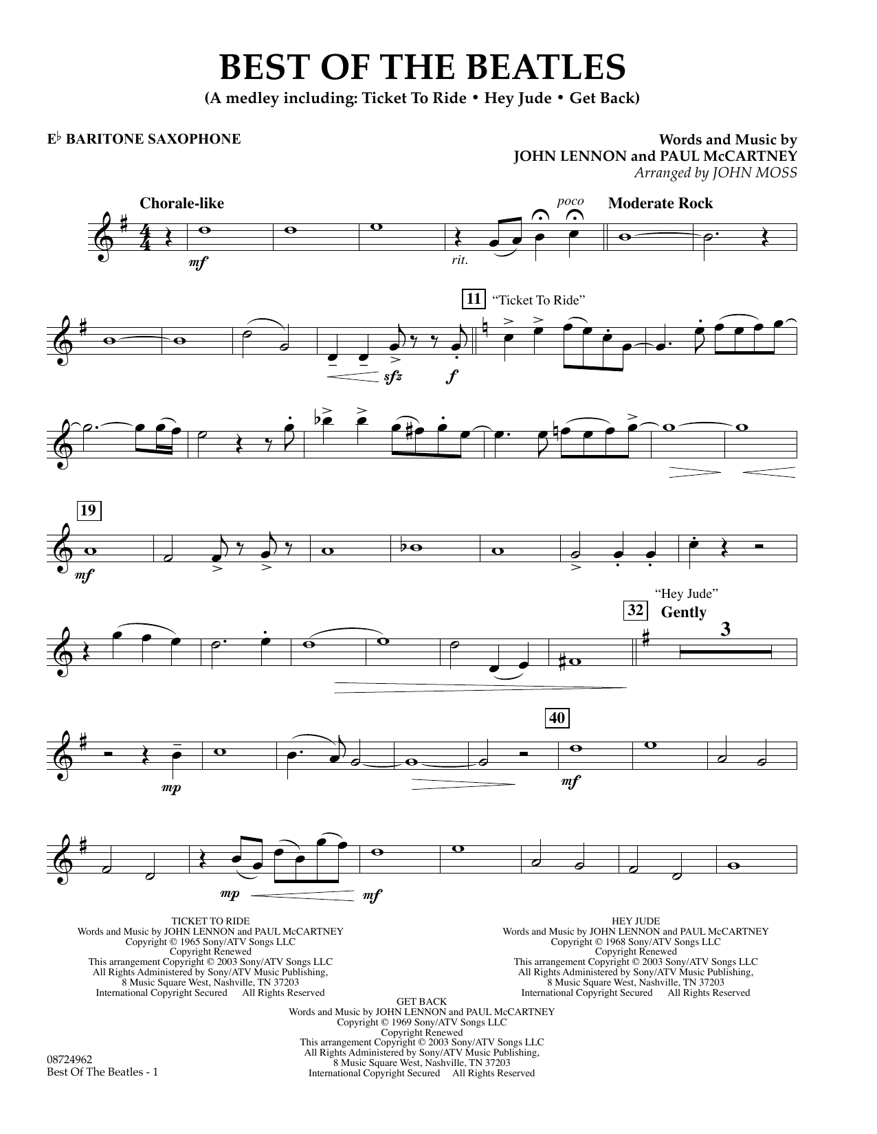 Produktgalerie: Seite 1 von 1 Best of the Beatles - Eb Baritone Saxophone, John Moss, Ensemble