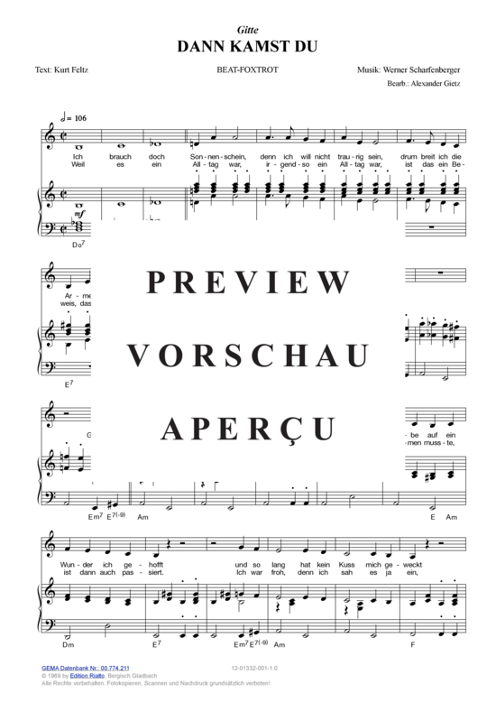 Produktgalerie: Seite 3 von 3 Dann kamst du , Gitte, Klavier und Gesang