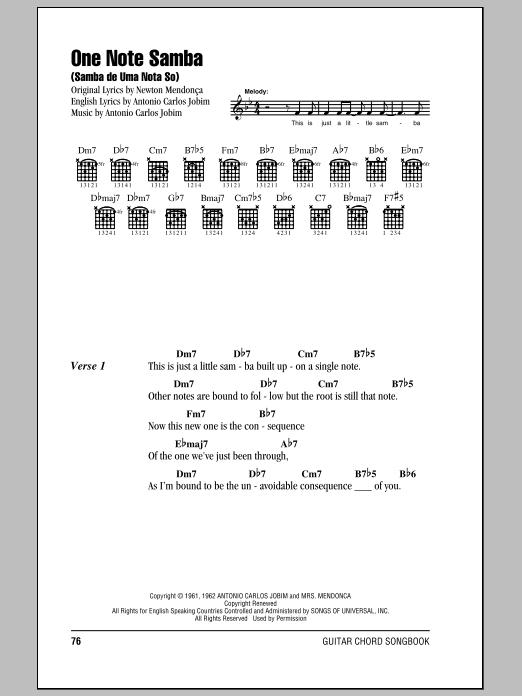 Product picture to: One Note Samba (Samba De Uma Nota So)