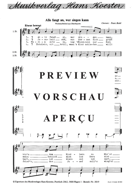Alle fangt an, wer singen kann 