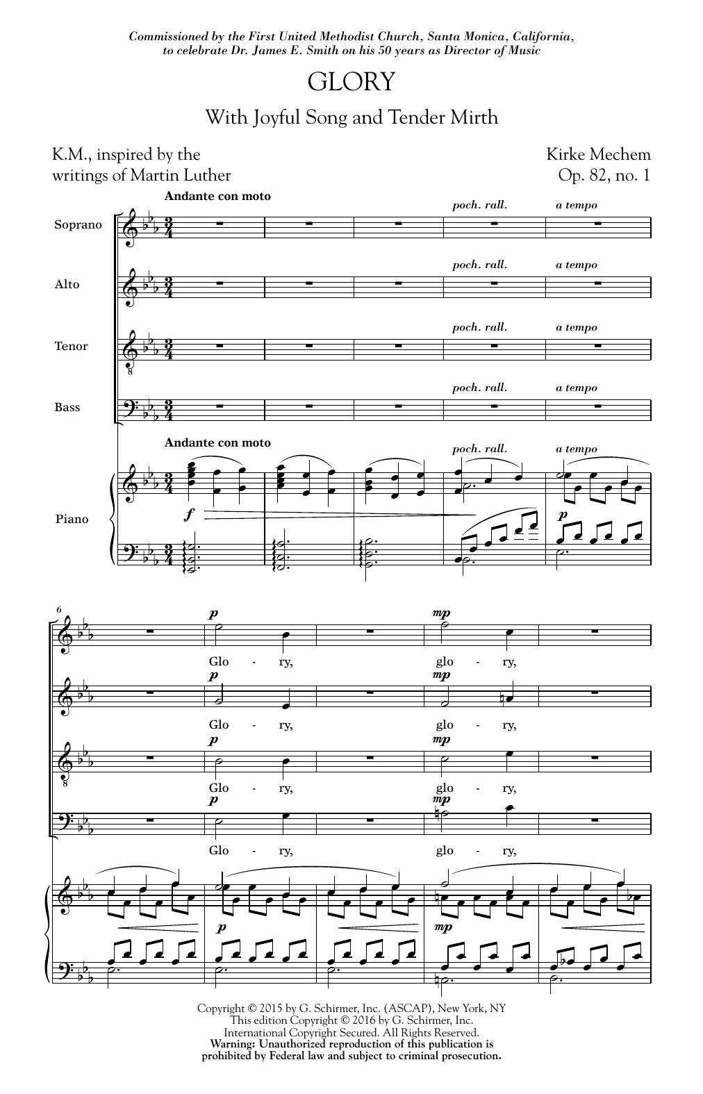 Produktbild zu: Glory (With Joyful Song And Tender Mirth)