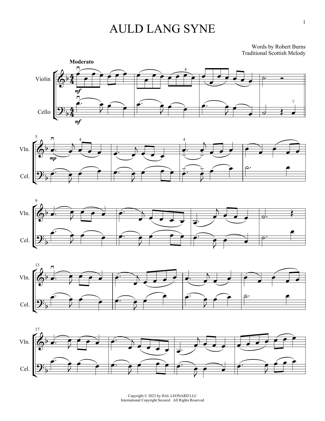 Produktgalerie: Seite 1 von 1 Auld Lang Syne (arr. Michelle Hynson), Traditional Scottish Melody