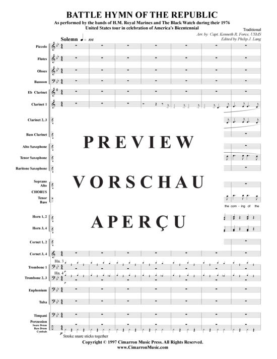 Product gallery: Page 2 of 21 Battle Hymn of the Republic , , (Concert Band + Mixed Choir)