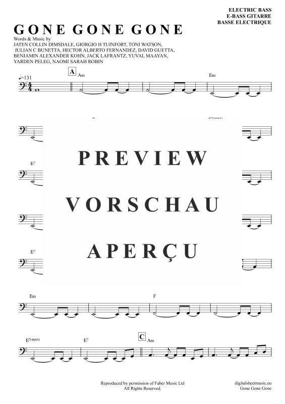 Produktgalerie: Seite 2 von 9 Gone Gone Gone, Guetta, David Swims, Teddy Tones And I, E-Bass