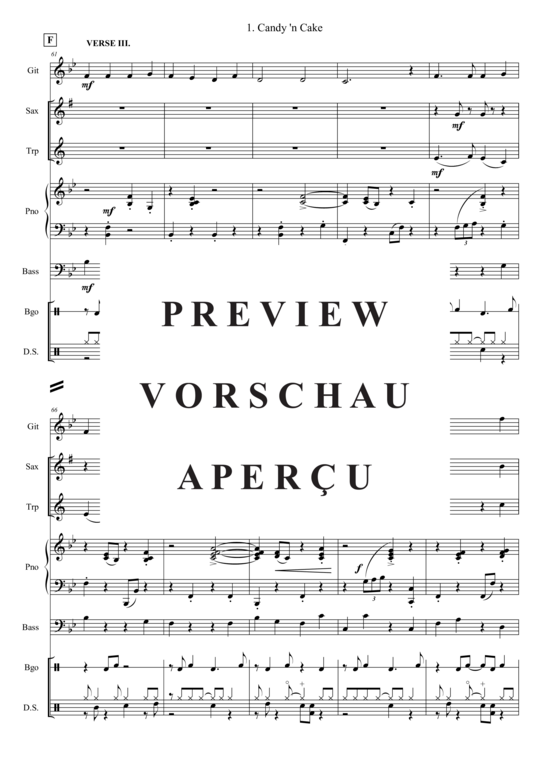 Produktgalerie: Seite 8 von 21 Candy ´n Cake , , (Combo Band + Alt Saxophon, Trompete)