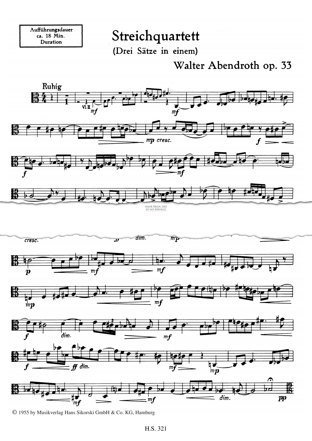 Product picture to: String Quartet (Three movements in one)