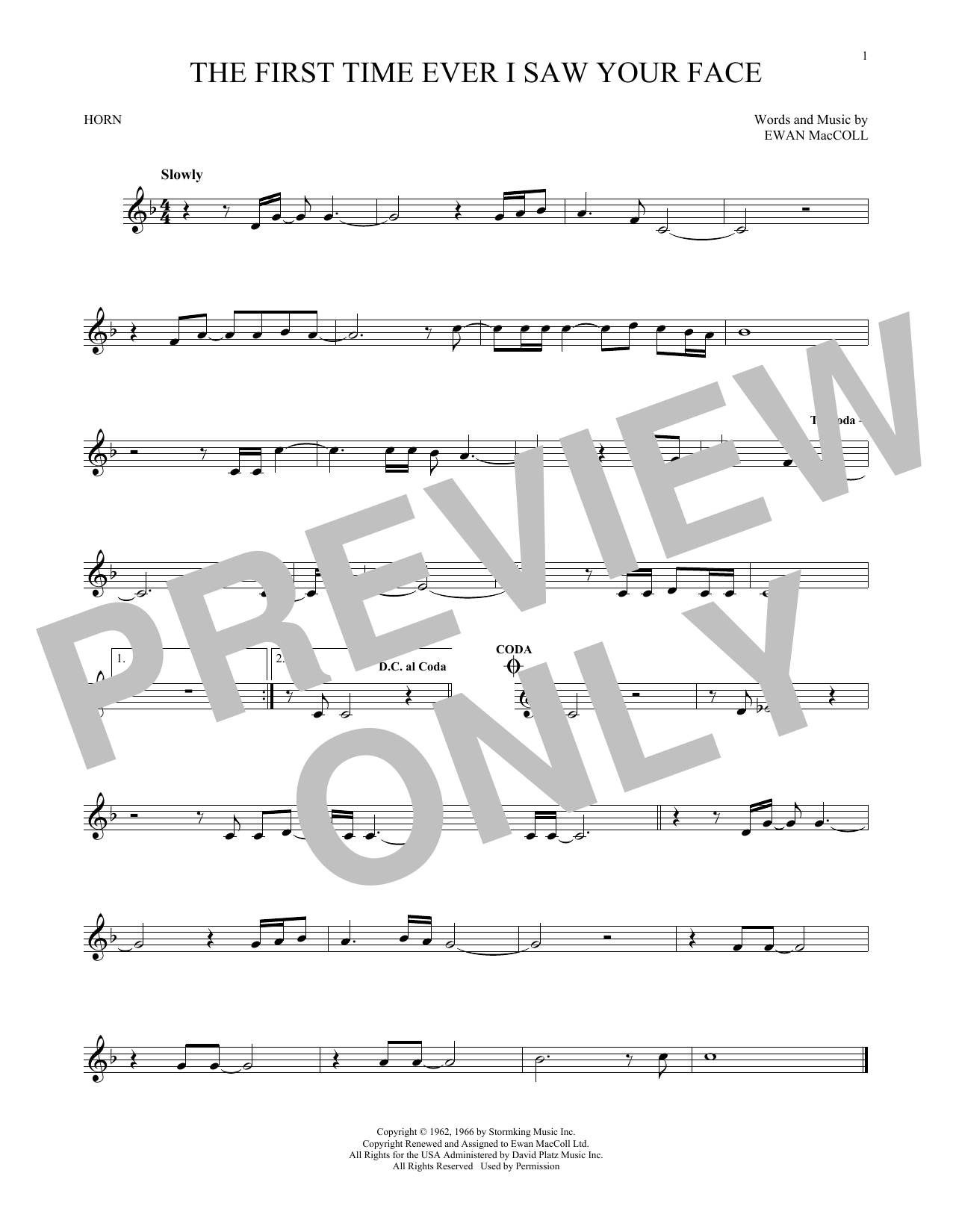 Produktgalerie: Seite 1 von 1 The First Time Ever I Saw Your Face, Roberta Flack, Horn