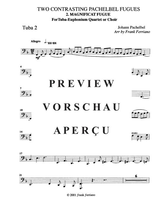 Product gallery: Page 17 of 18 Two Contrasting Pachelbel Fugues (Tuba Quintett EEE(T) , , TT)