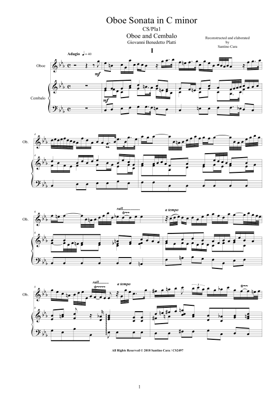 Produktbild zu: Oboensonate c-MollGiovanni Benedetto Platti