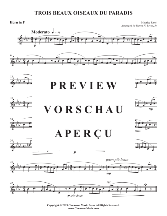 gallery: Trois beaux oiseaux du paradis , , (Horn in F + Klavier)