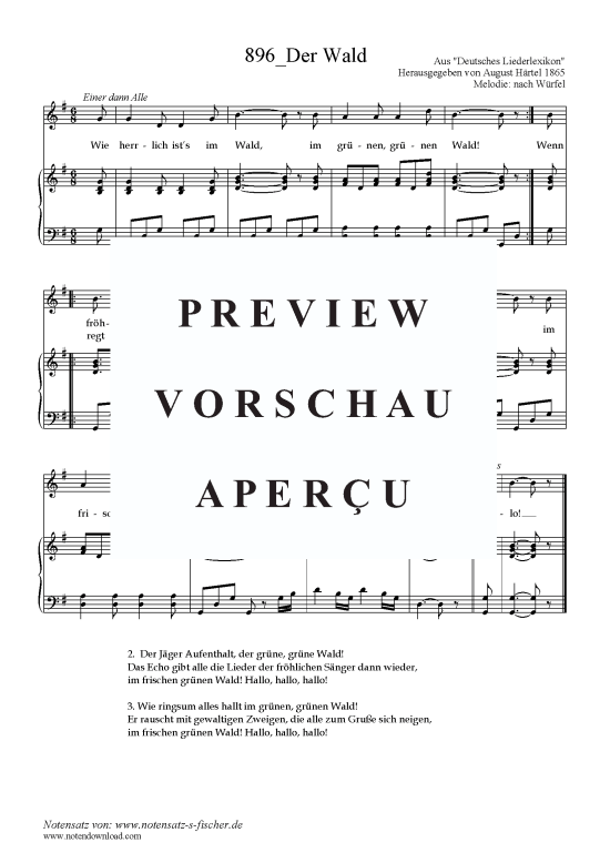 Product picture to: Der Wald Melodie: nach Würfel