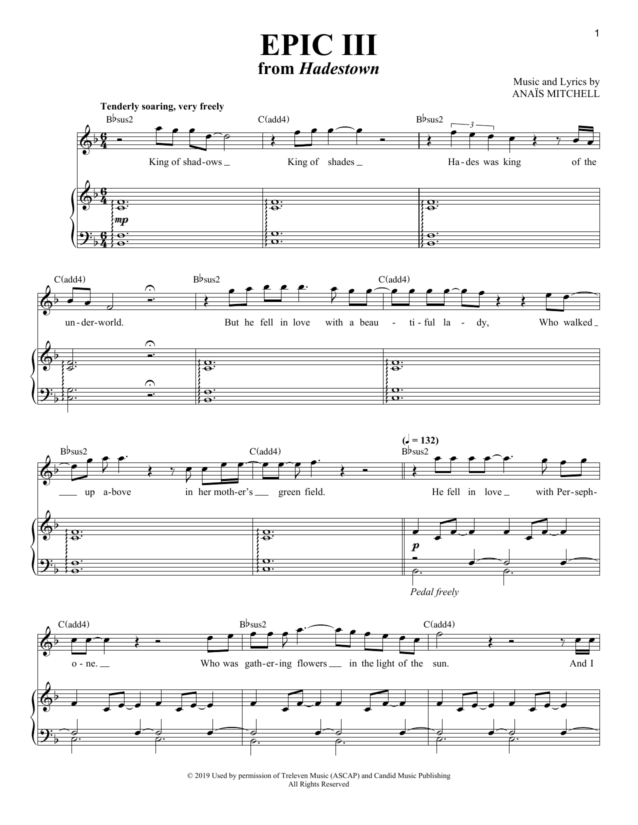 Produktgalerie: Seite 1 von 1 Epic III (from Hadestown), Anais Mitchell, Gesang, Klavier