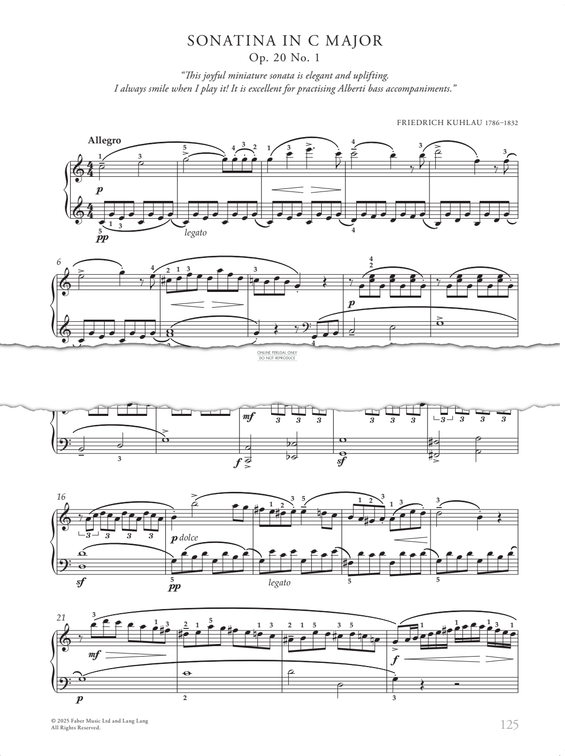 Produktgalerie: Seite 1 von 1 Sonatina in C major (Op. 20 No. 1), Friedrich Kuhlau, Klavier