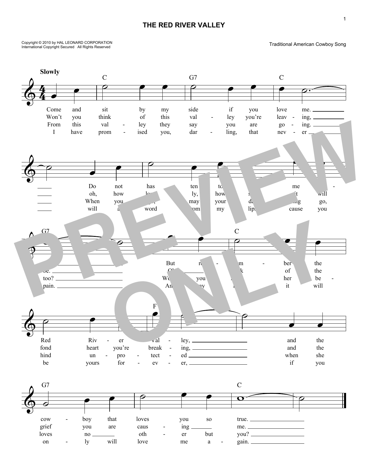Produktgalerie: Seite 1 von 1 The Red River Valley, Traditional American Cowboy Song