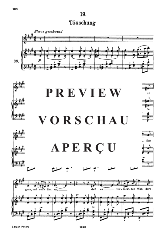 Product gallery: Page 2 of 3 Täuschung D.911-19 (Winterreise), , High Voice and Piano
