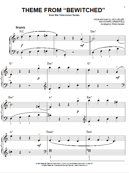 Product picture to: Theme from Bewitched (arr. Phillip Keveren)