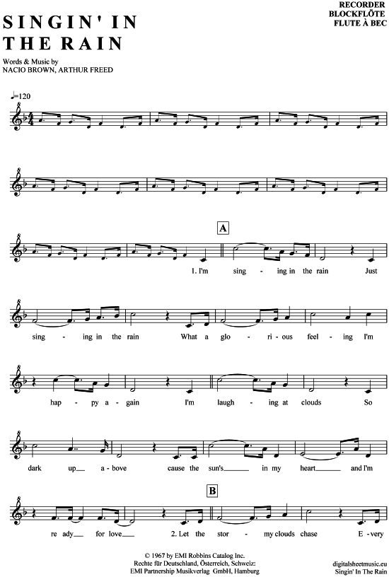 Product gallery: Page 1 of 4 Singin in the rain , Evans, Brian, (recorder)