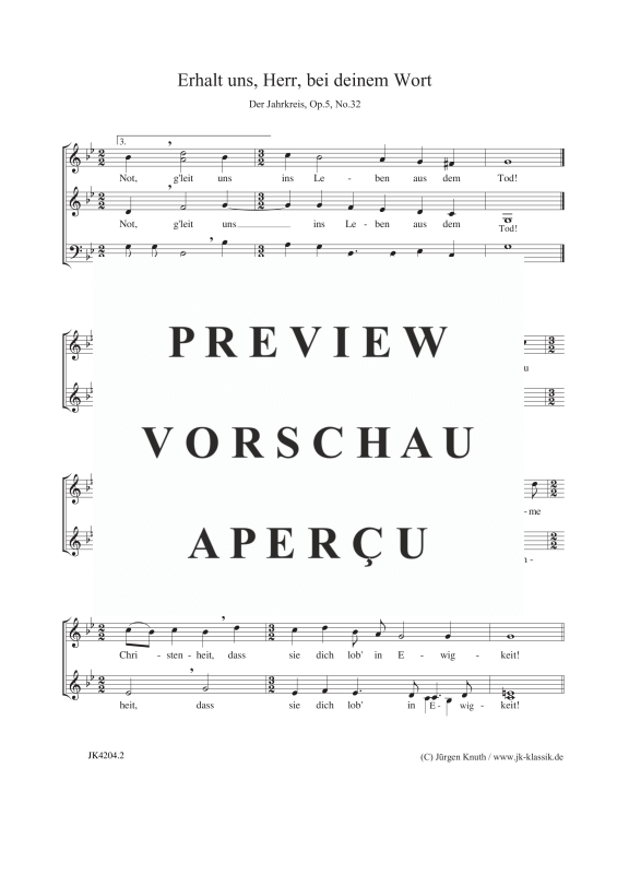 gallery: Erhalt uns, Herr, bei deinem Wort (Der Jahrkreis, Op.5, Nr.32), , Gemischter Chor 3-stimmig SAM