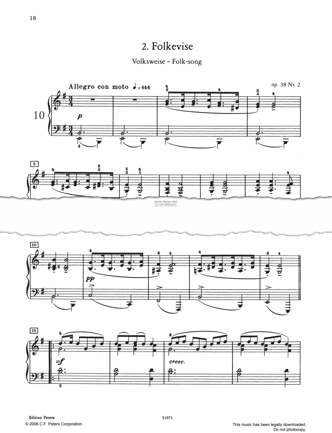 Produktbild zu: Folkevise Op. 38
