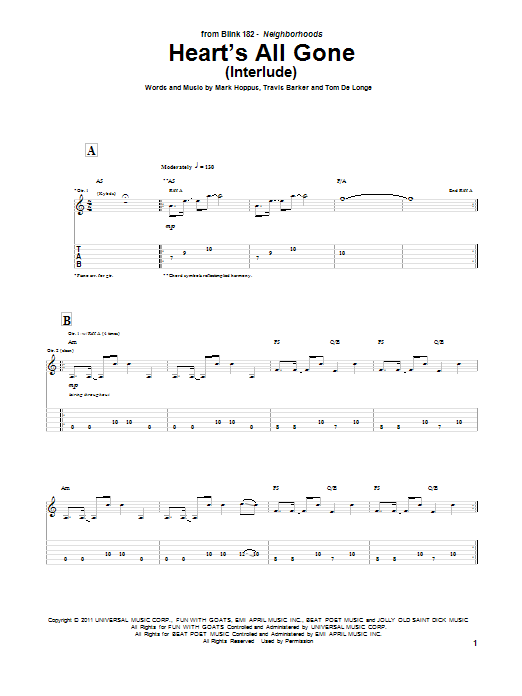 Product gallery: Page 1 of 1 Heart's All Gone (Interlude), Blink-182