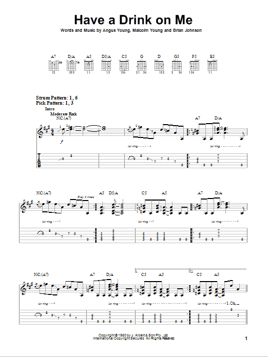 Produktgalerie: Seite 1 von 1 Have A Drink On Me, AC/DC, Gitarre