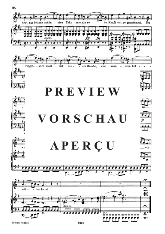 Product gallery: Page 4 of 4 Sehnsucht D.516 Der Lerche wolkennahe Lieder, , High Voice and Piano