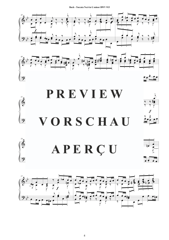 Produktgalerie: Seite 5 von 11 Toccata Nr. 6 G-Moll BWV 915, , Cembalo/Klavier Solo