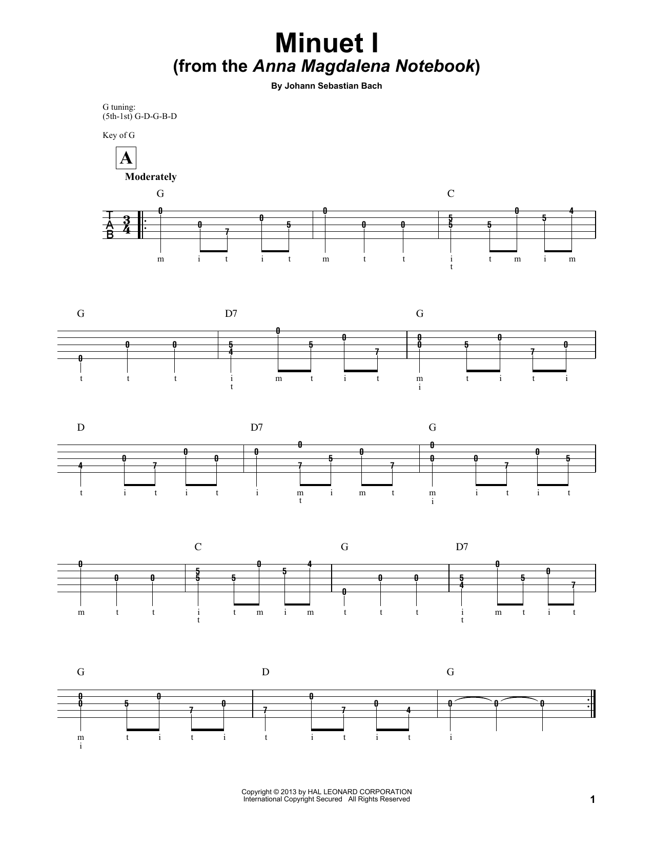 Produktgalerie: Seite 1 von 1 Minuet I (Anna Magdalena), Mark Phillips, Banjo