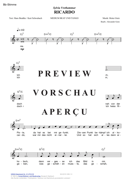 Produktgalerie: Seite 7 von 11 Ricardo , Vrethammar, Sylvia, (Melodie-Stimmen in C/B/Es)