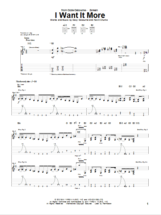 Produktgalerie: Seite 1 von 1 I Want It More, Ozzy Osbourne, Gitarre