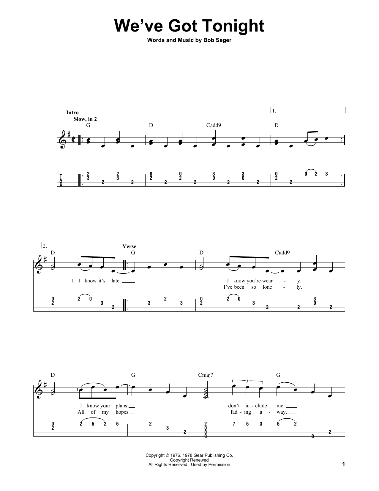 Produktgalerie: Seite 1 von 1 We've Got Tonight, Bob Seger, Ukulele