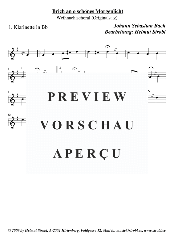 gallery: Brich an oh schönes Morgenlicht, , Klarinettenquartett