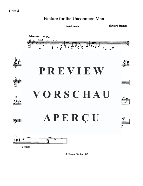Produktgalerie: Seite 8 von 8 Fanfare For An Uncommon Man, , Horn Quartett