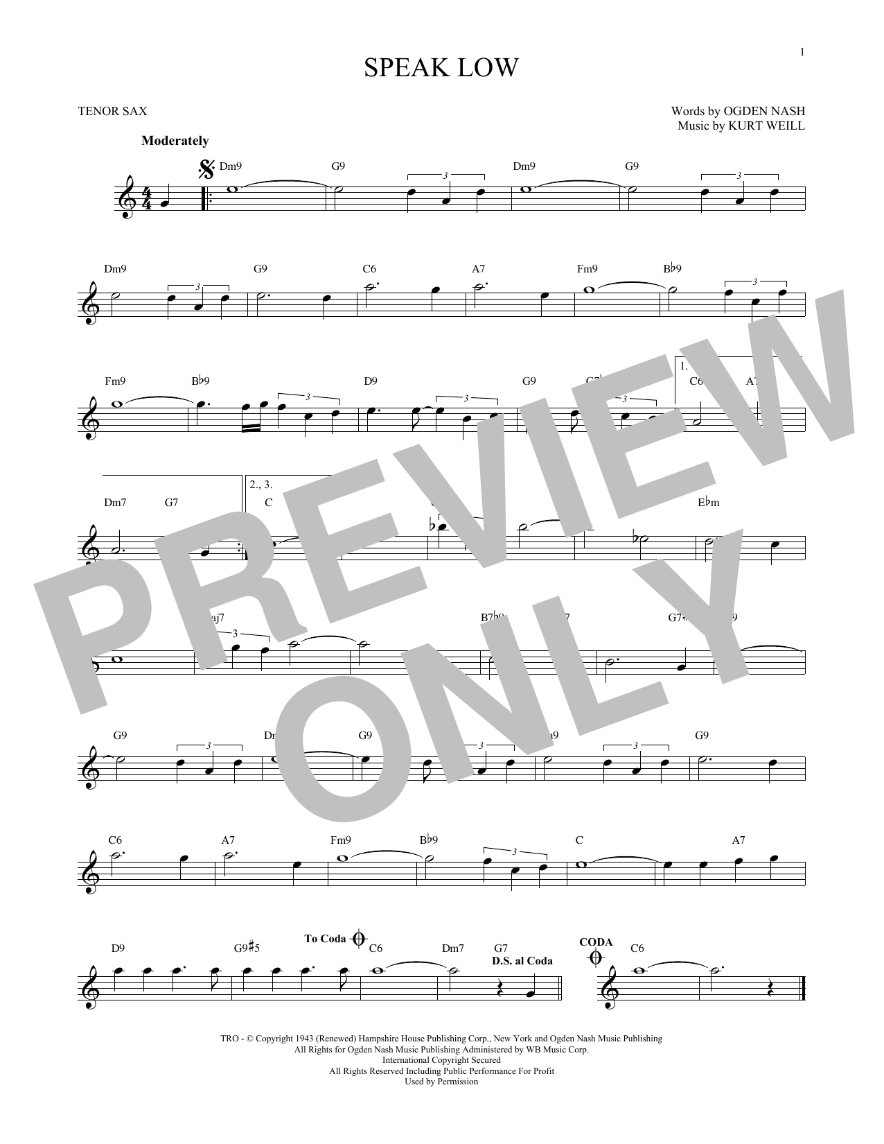 Product gallery: Page 1 of 1 Speak Low, Kurt Weill