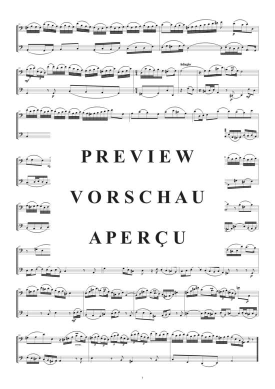 Produktgalerie: Seite 3 von 3 Arie aus der Kantate Nr.94 für zwei Celli, , 