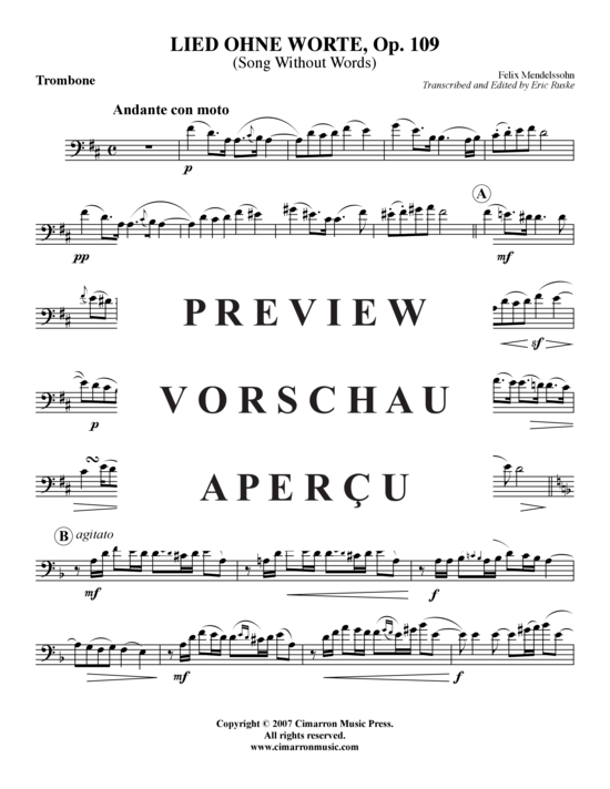 gallery: Lied Ohne Worte, Op.109 , , (Posaune + Klavier)