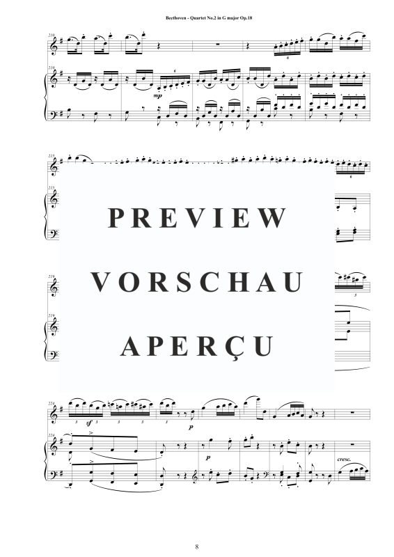 Produktgalerie: Seite 9 von 11 Quartet No.2 in G major Op.18 for Flute and Piano - Score and Part, , Querflöte und Klavier