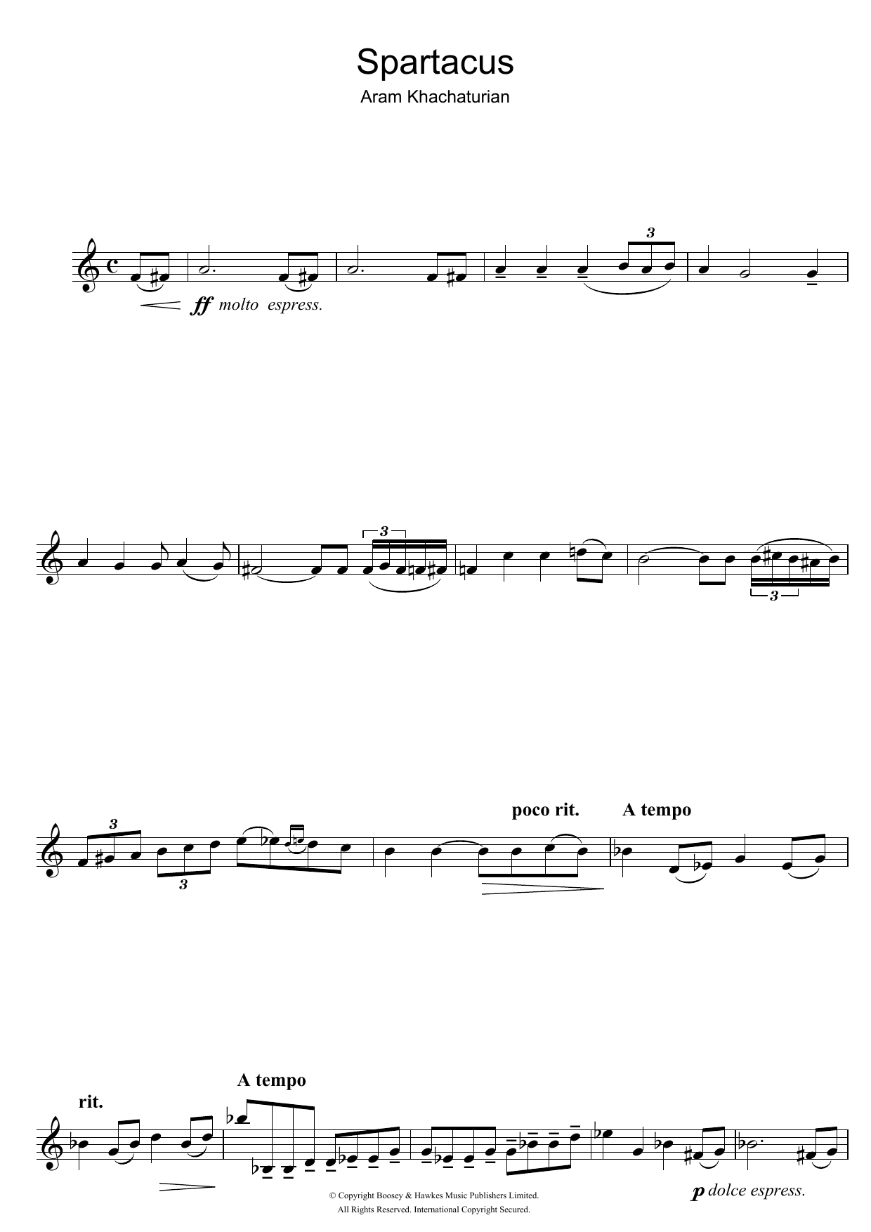 Product gallery: Page 1 of 1 Spartacus (Love Theme), Aram Khachaturian
