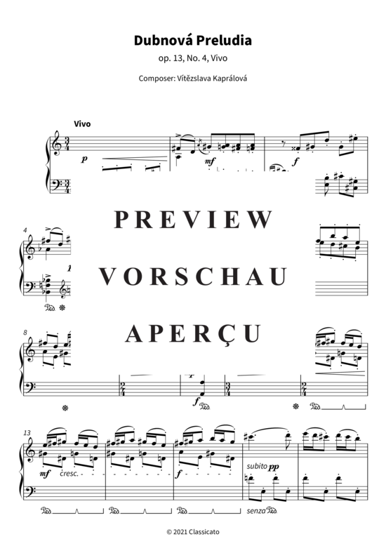 Product gallery: Page 4 of 7 Dubnová Preludia - op. 13, No. 4, Vivo , , Piano Solo