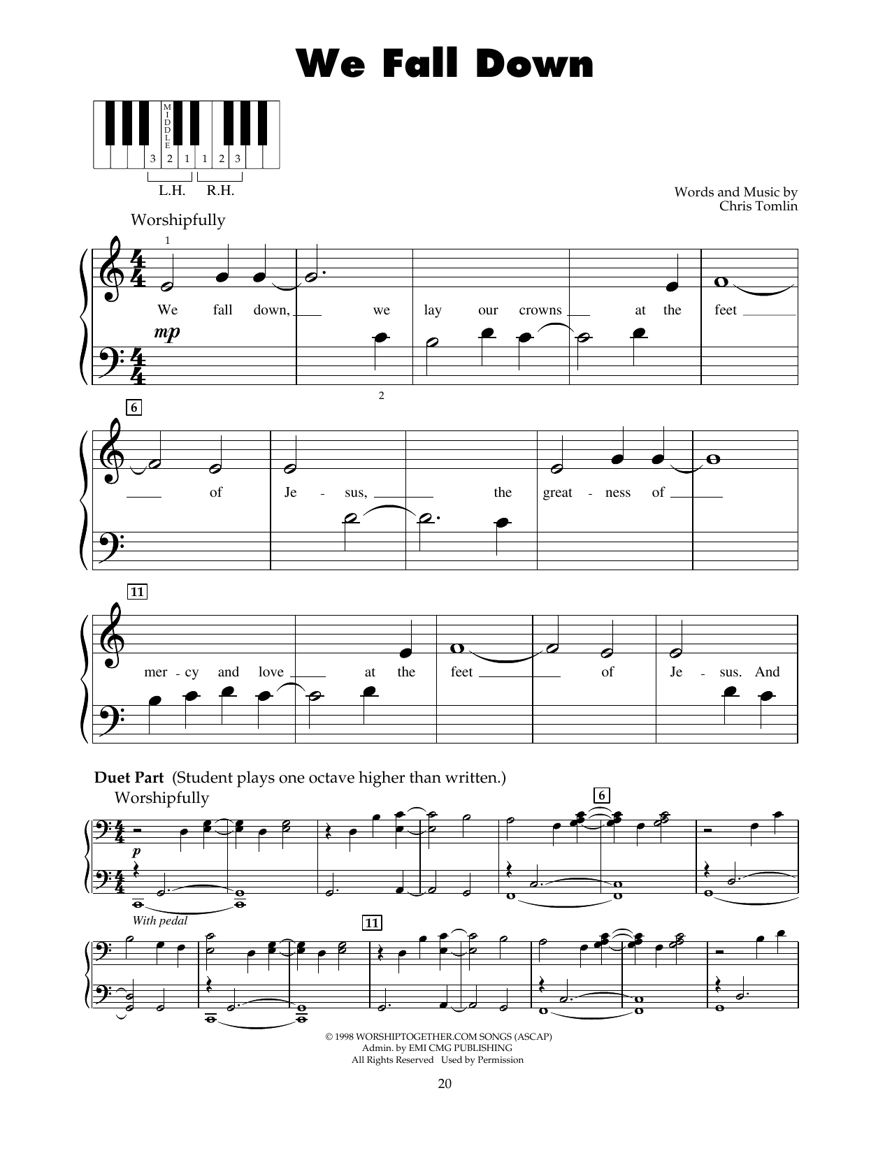 Produktgalerie: Seite 1 von 1 We Fall Down, Chris Tomlin, Klavier