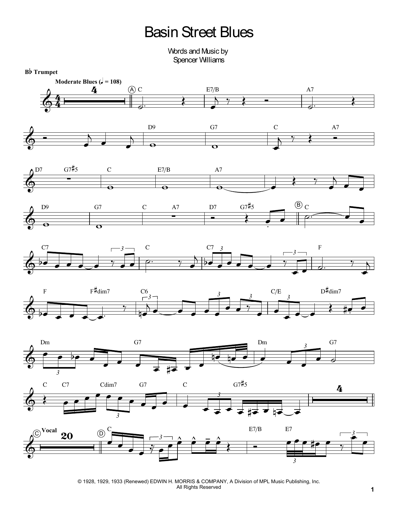 Produktgalerie: Seite 1 von 1 Basin Street Blues, Louis Armstrong, Trompete